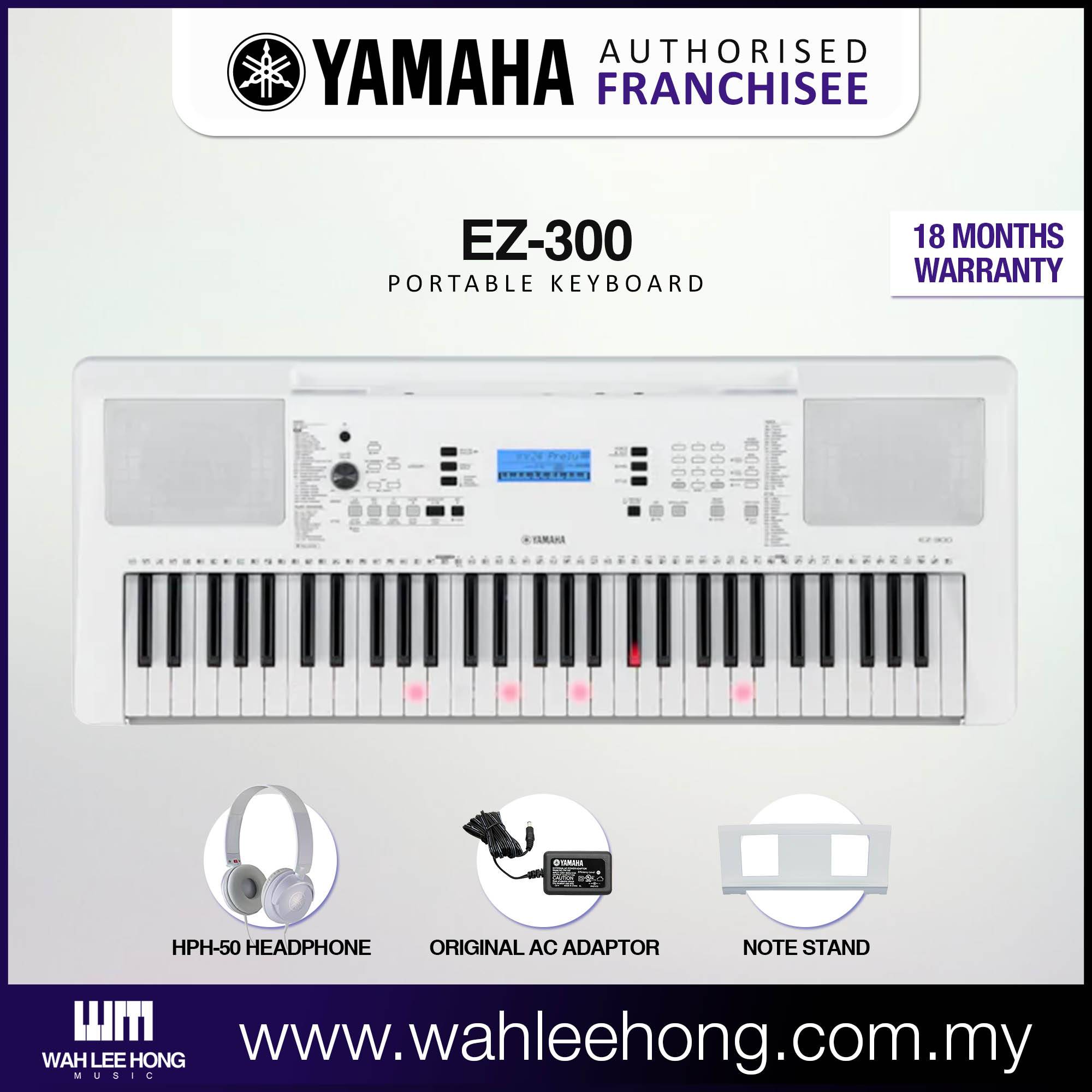Yamaha EZ-300 61-key Portable Keyboard with Lighted Keys and Yamaha HPH ...